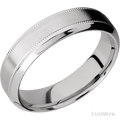 6 mm wide High Bevel Milgrain 14K White Gold band.