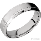 6 mm wide High Bevel Milgrain 14K White Gold band.