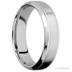 6 mm wide High Bevel Milgrain 14K White Gold band.