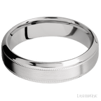 6 mm wide High Bevel Milgrain 14K White Gold band.