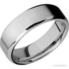 7 mm wide Beveled 14K White Gold band.