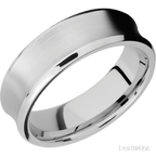 7 mm wide Concave Bevel 14K White Gold band.