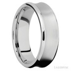 7 mm wide Concave Bevel 14K White Gold band.