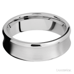 7 mm wide Concave Bevel 14K White Gold band.