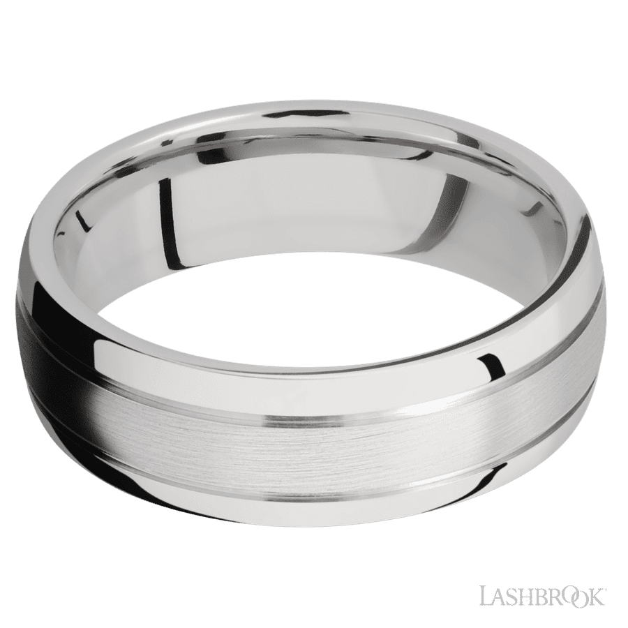14K White Gold 7mm Satin/Polish Wedding Band