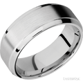 8 mm wide Stepped Bevel 14K White Gold band.