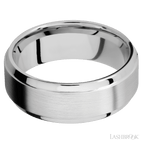 8 mm wide Stepped Bevel 14K White Gold band.