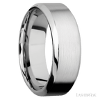 8 mm wide High Bevel 14K White Gold band.