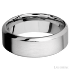 8 mm wide High Bevel 14K White Gold band.