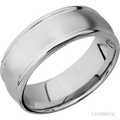 8 mm wide Domed Rounded Edges 14K White Gold band.