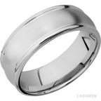 8 mm wide Domed Rounded Edges 14K White Gold band.