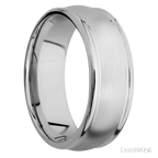 8 mm wide Domed Rounded Edges 14K White Gold band.