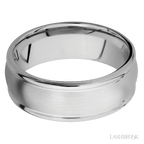 8 mm wide Domed Rounded Edges 14K White Gold band.