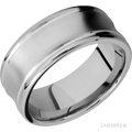 9 mm wide Concaved Center Round Edges 14K White Gold band.
