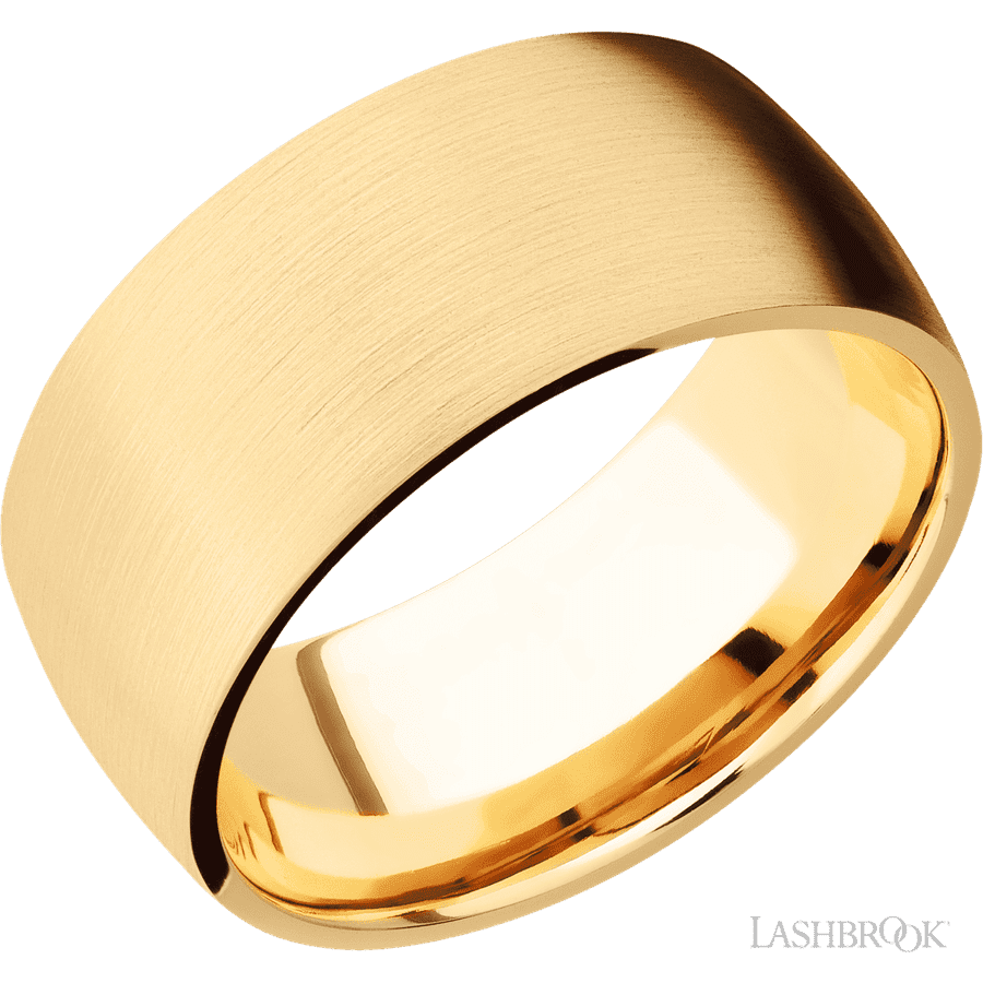 10 mm wide Domed 14K Yellow Gold band.