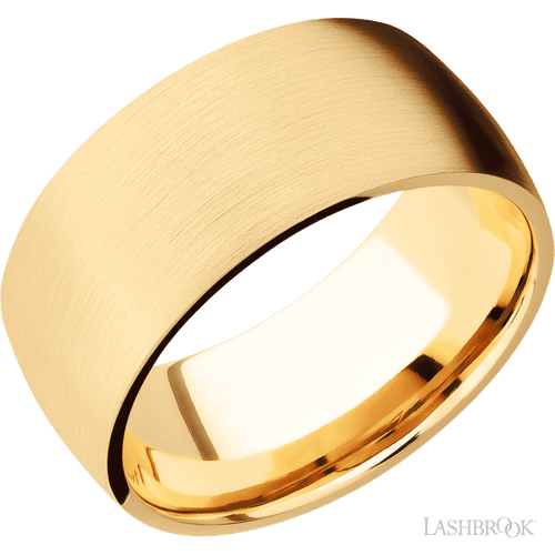 10 mm wide Domed 14K Yellow Gold band.