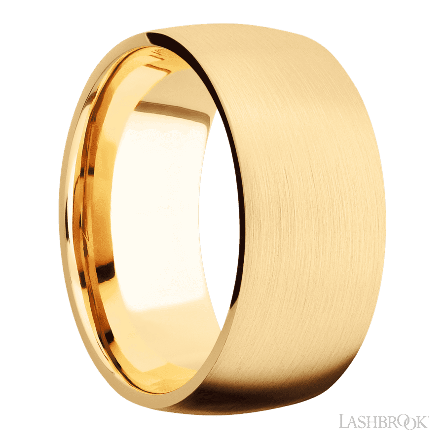 10 mm wide Domed 14K Yellow Gold band.