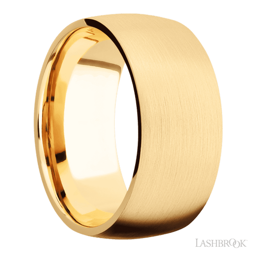 10 mm wide Domed 14K Yellow Gold band.
