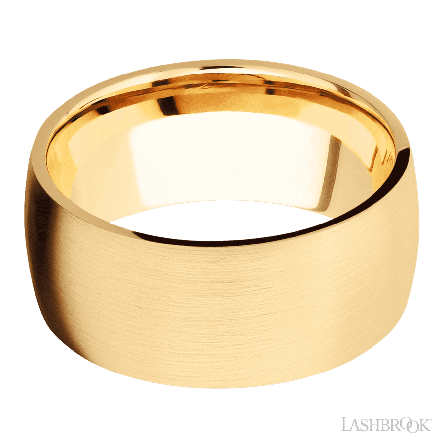 10 mm wide Domed 14K Yellow Gold band.