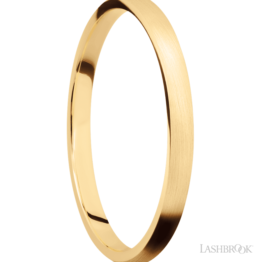 2 mm wide Domed 14K Yellow Gold band.