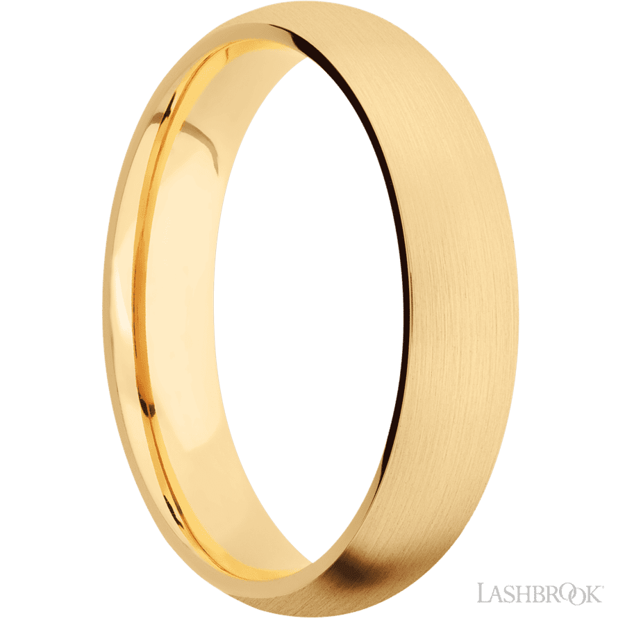 5 mm wide Domed 14K Yellow Gold band.
