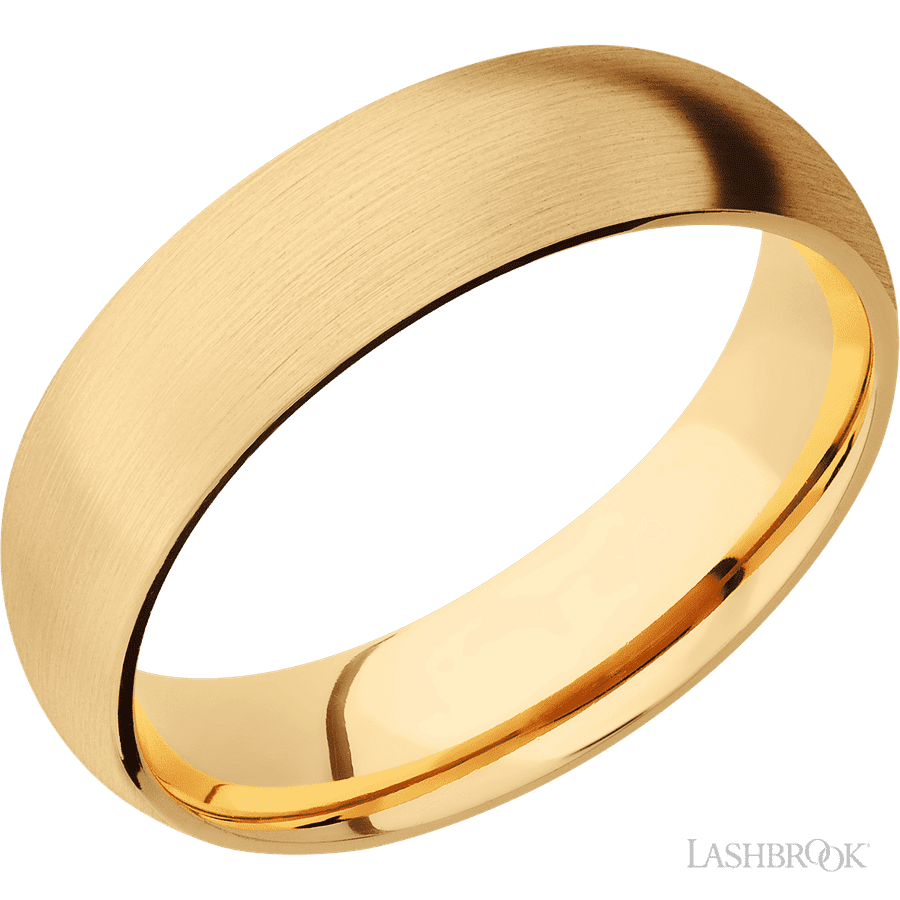 6 mm wide Domed 14K Yellow Gold band.