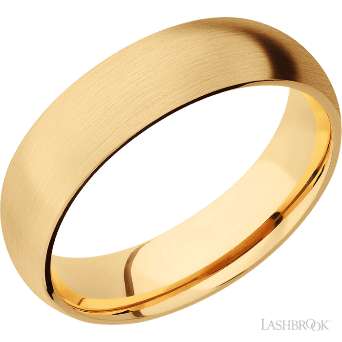 6 mm wide Domed 14K Yellow Gold band.