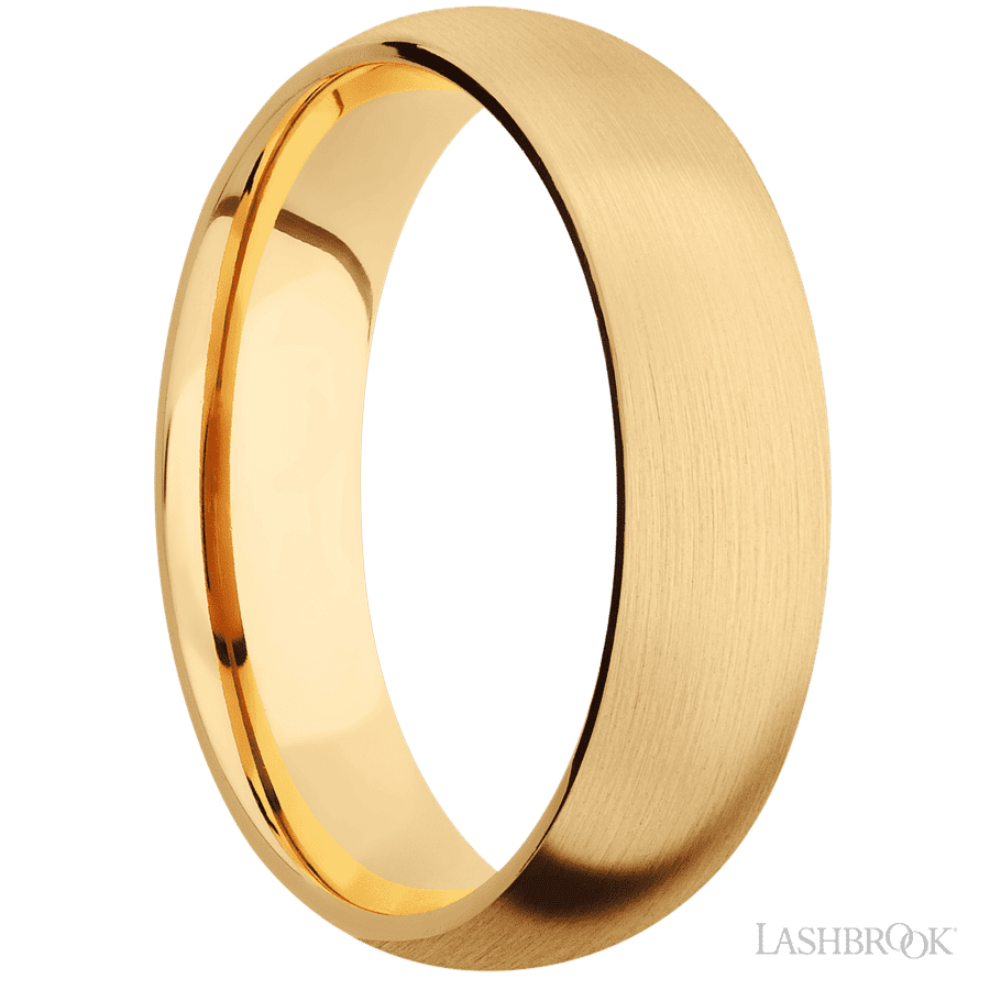 6 mm wide Domed 14K Yellow Gold band.