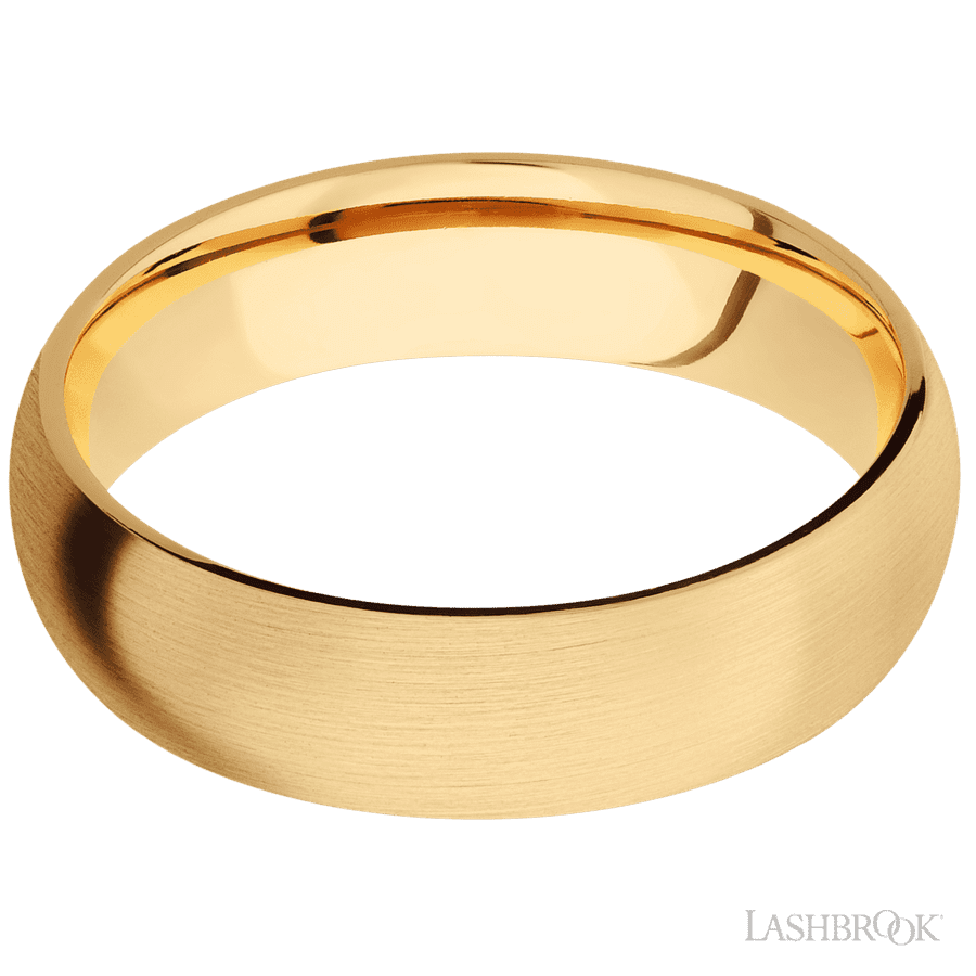 6 mm wide Domed 14K Yellow Gold band.