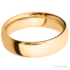 6 mm wide Ultra Comfort (our most comfortable profile) 14K Yellow Gold band.