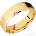 7 mm wide High Bevel Milgrain 14K Yellow Gold band.