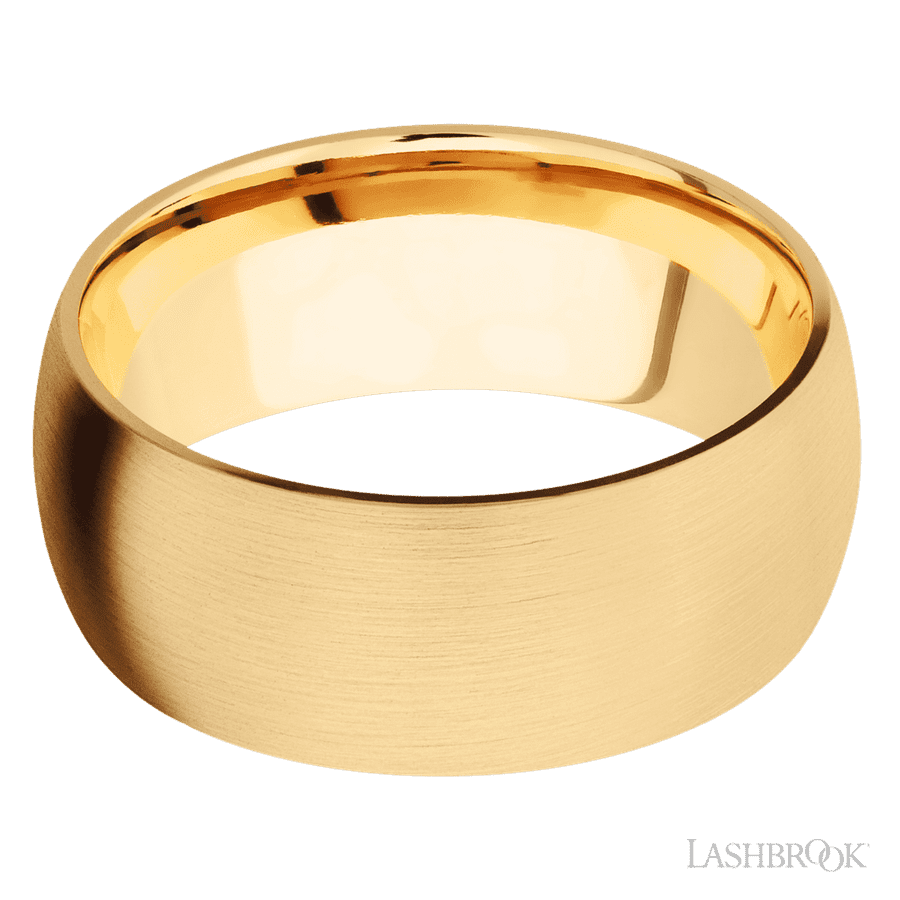 9 mm wide Domed 14K Yellow Gold band.
