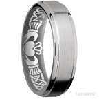 6 mm wide Flat Grooved Edges Titanium band.