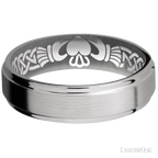 6 mm wide Flat Grooved Edges Titanium band.