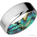 8 mm wide High Bevel Cobalt Chrome band featuring a Abalone sleeve.