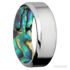 8 mm wide High Bevel Cobalt Chrome band featuring a Abalone sleeve.