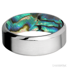 8 mm wide High Bevel Cobalt Chrome band featuring a Abalone sleeve.