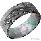 8 mm wide Flat Tightweave band featuring a Black Mother of Pearl sleeve.