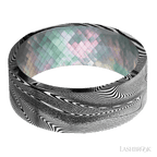 8 mm wide Flat Tightweave band featuring a Black Mother of Pearl sleeve.