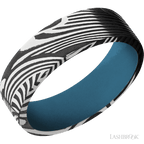 7 mm wide Flat Sunset band featuring a Royal Blue sleeve.