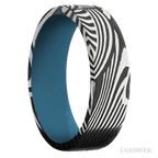 7 mm wide Flat Sunset band featuring a Royal Blue sleeve.