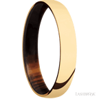 4 mm wide Domed 14K Yellow Gold band featuring a Cocobolo sleeve.