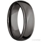 7 mm wide Domed Stepped Down Edges Tantalum Noir band.