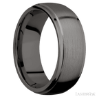 8 mm wide Domed Stepped Down Edges Tantalum Noir band.
