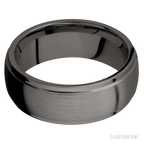 8 mm wide Domed Stepped Down Edges Tantalum Noir band.