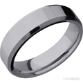 6 mm wide Beveled Tantalum band.