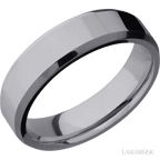 6 mm wide Beveled Tantalum band.