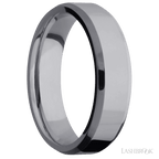 6 mm wide Beveled Tantalum band.
