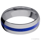 7 mm wide/Domed/Tantalum band with one 2 mm Centered inlay of Lapis.