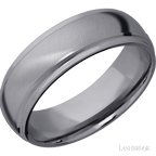 7 mm wide Domed Stepped Down Edges Tantalum band.